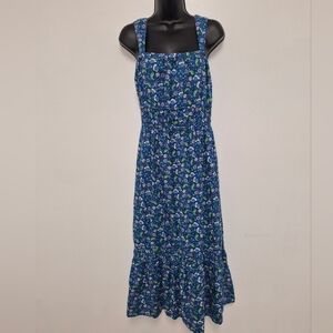 Loft Petites Ditsy Floral Print Cottagecore Tiered Maxi Dress sz MP
